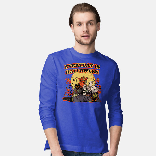 Everyday Is Halloween-Mens-Long Sleeved-Tee-Green Devil