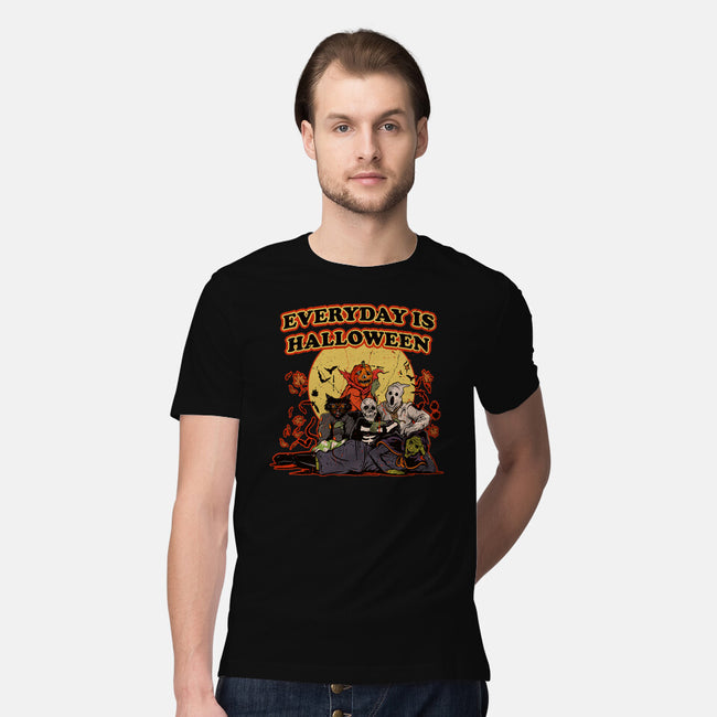 Everyday Is Halloween-Mens-Premium-Tee-Green Devil
