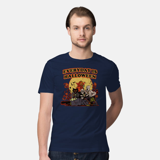 Everyday Is Halloween-Mens-Premium-Tee-Green Devil