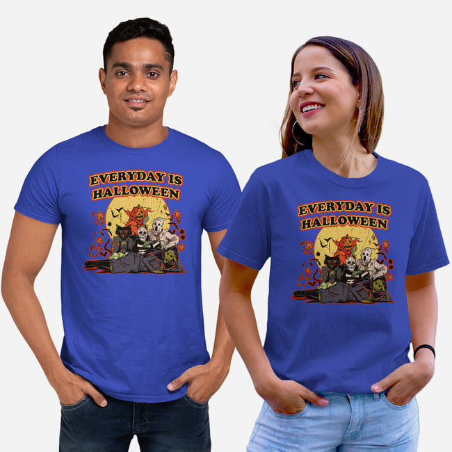 Everyday Is Halloween-Unisex-Basic-Tee-Green Devil