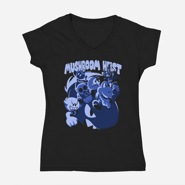 Muhsroom Heist-Womens-V-Neck-Tee-estudiofitas