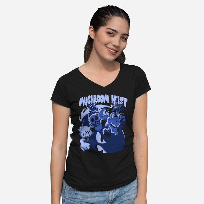 Muhsroom Heist-Womens-V-Neck-Tee-estudiofitas