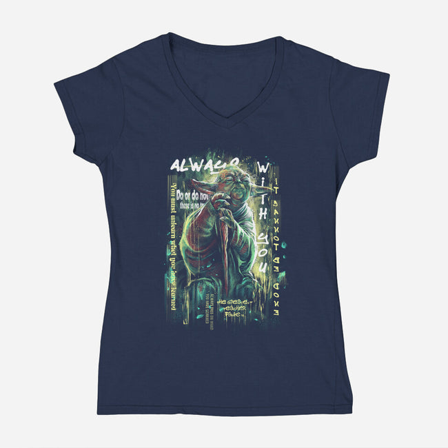 Always With You-Womens-V-Neck-Tee-zascanauta