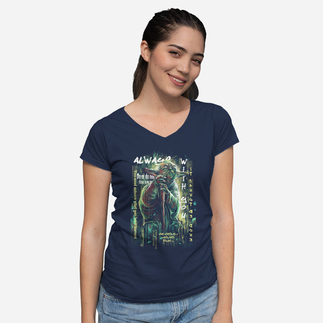 Always With You-Womens-V-Neck-Tee-zascanauta