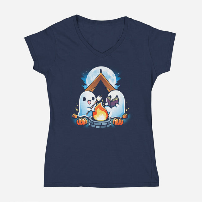 Halloween Scout-Womens-V-Neck-Tee-Vallina84