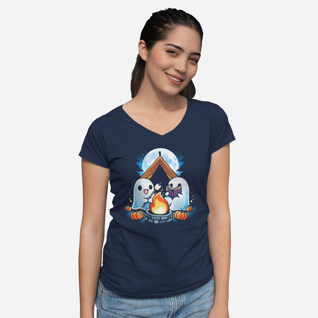 Halloween Scout-Womens-V-Neck-Tee-Vallina84