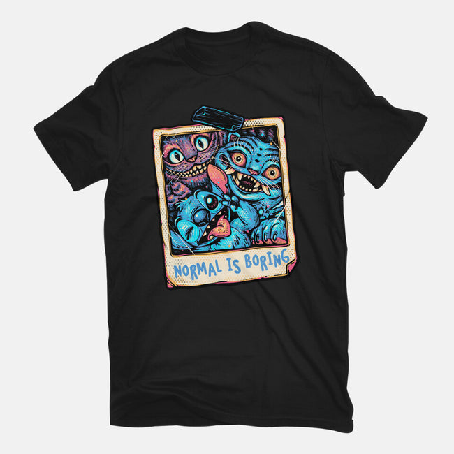 Normal Is Super Boring-Womens-Fitted-Tee-glitchygorilla