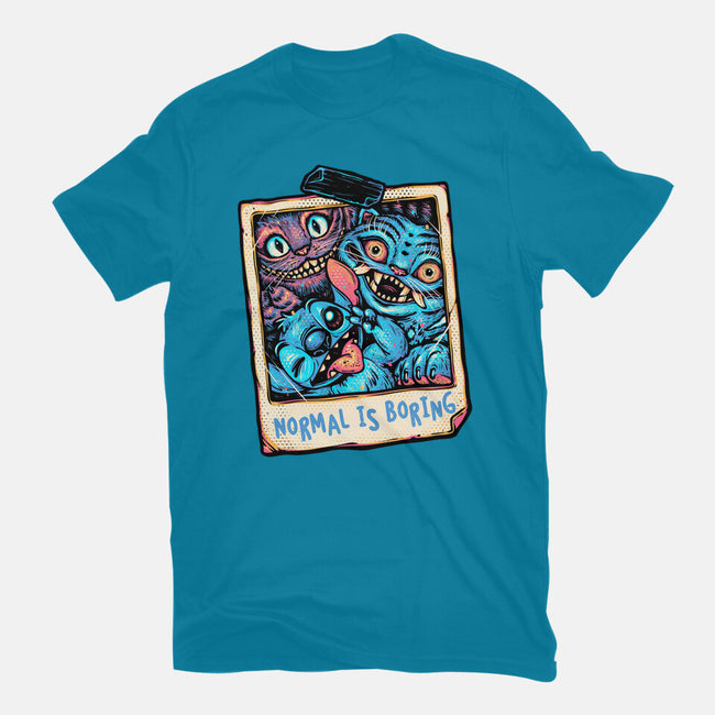 Normal Is Super Boring-Womens-Fitted-Tee-glitchygorilla