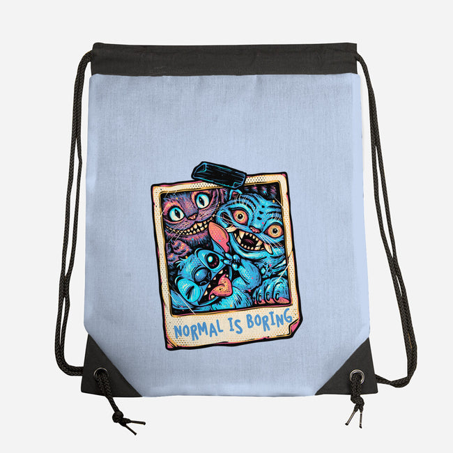 Normal Is Super Boring-None-Drawstring-Bag-glitchygorilla