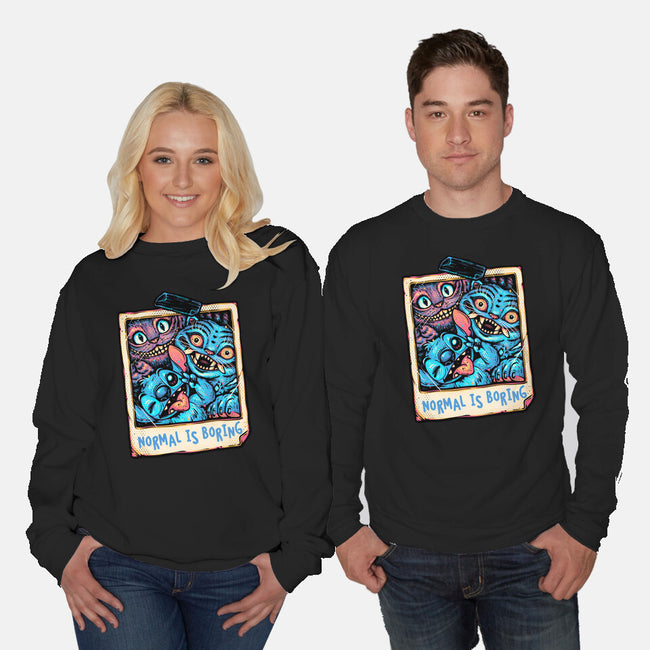 Normal Is Super Boring-Unisex-Crew Neck-Sweatshirt-glitchygorilla