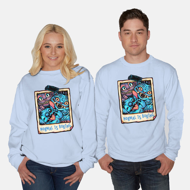 Normal Is Super Boring-Unisex-Crew Neck-Sweatshirt-glitchygorilla