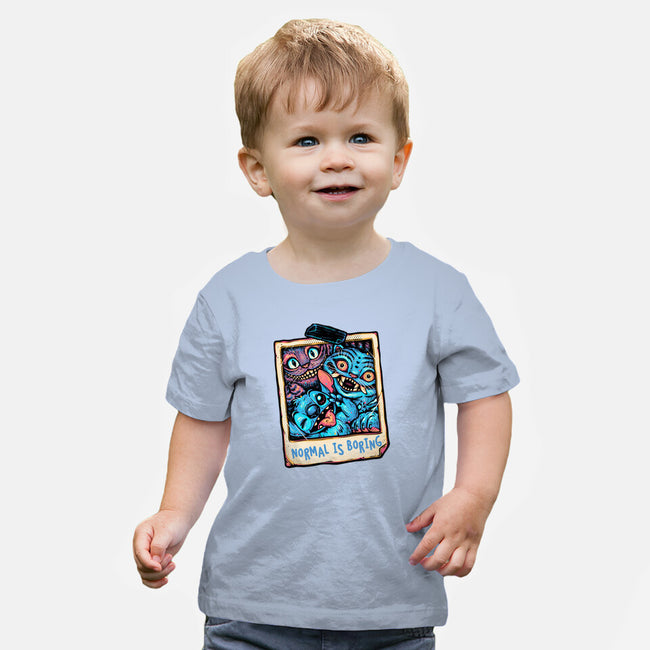 Normal Is Super Boring-Baby-Basic-Tee-glitchygorilla