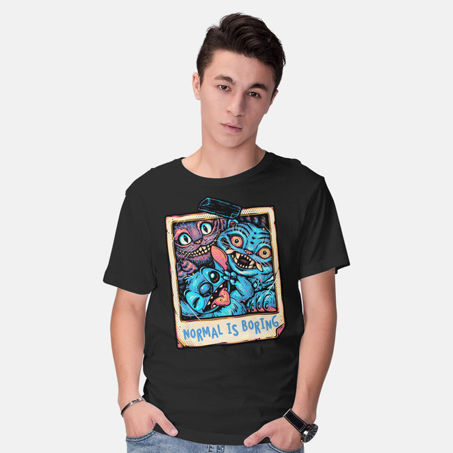 Normal Is Super Boring-Mens-Basic-Tee-glitchygorilla