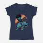Derpy Companion-Womens-V-Neck-Tee-glitchygorilla
