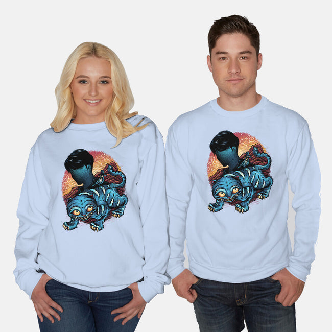 Derpy Companion-Unisex-Crew Neck-Sweatshirt-glitchygorilla
