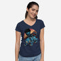 Derpy Companion-Womens-V-Neck-Tee-glitchygorilla