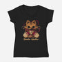 Cute Sweater Weather Cat-Womens-V-Neck-Tee-xMorfina