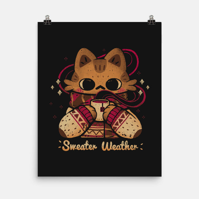 Cute Sweater Weather Cat-None-Matte-Poster-xMorfina