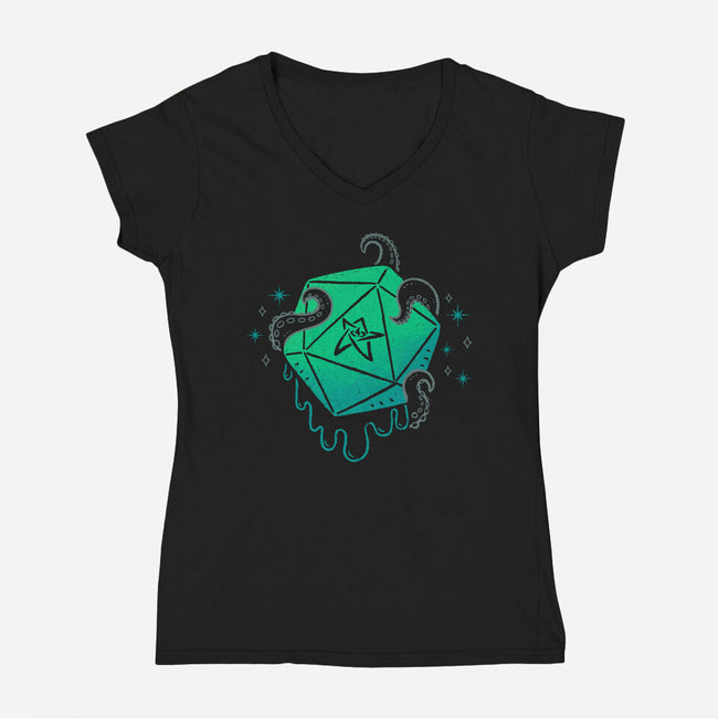 Cthulhu Dice-Womens-V-Neck-Tee-xMorfina