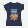 Derpy Halloween-Womens-V-Neck-Tee-Geekydog