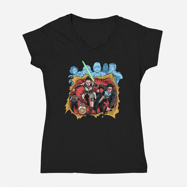 Second Genesis-Womens-V-Neck-Tee-zascanauta