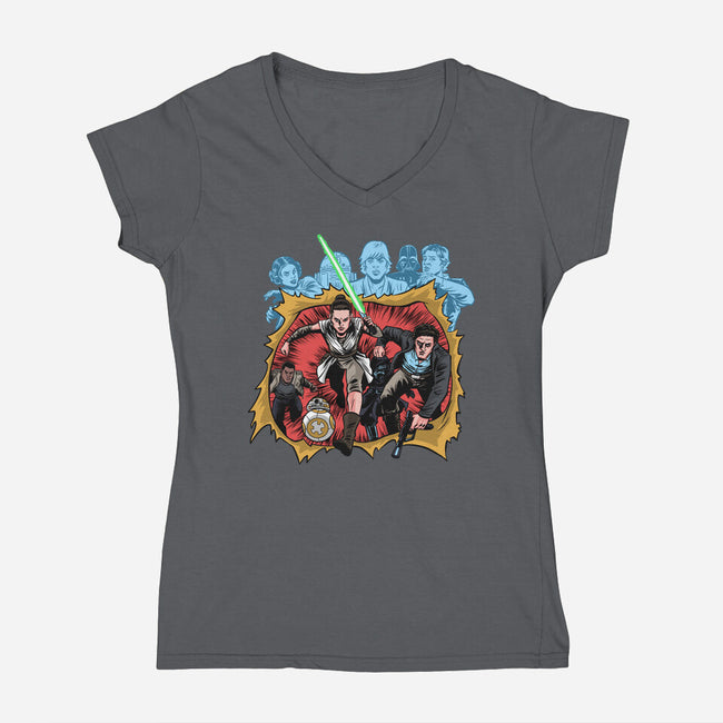 Second Genesis-Womens-V-Neck-Tee-zascanauta
