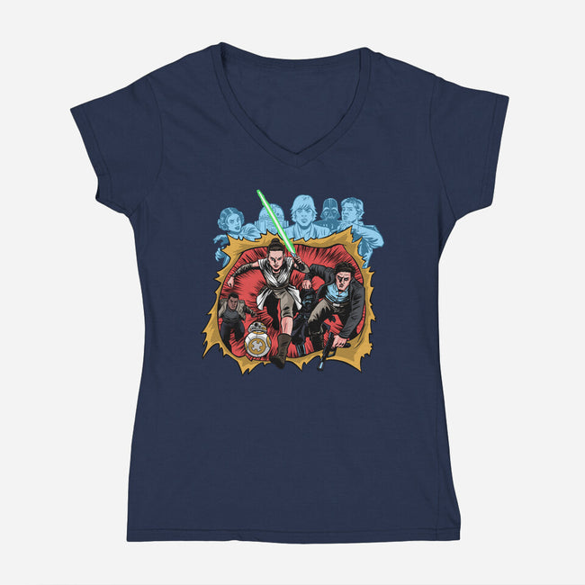 Second Genesis-Womens-V-Neck-Tee-zascanauta