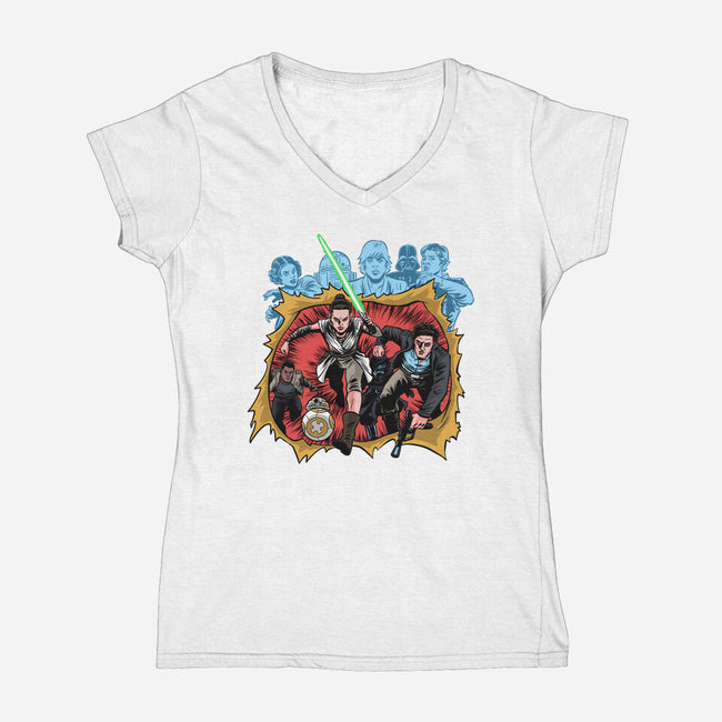 Second Genesis-Womens-V-Neck-Tee-zascanauta