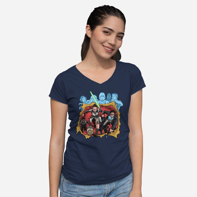 Second Genesis-Womens-V-Neck-Tee-zascanauta