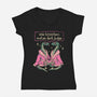 We Listen And We Don't Judge-Womens-V-Neck-Tee-eduely