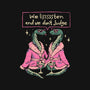 We Listen And We Don't Judge-Womens-Fitted-Tee-eduely
