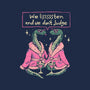We Listen And We Don't Judge-Womens-Fitted-Tee-eduely
