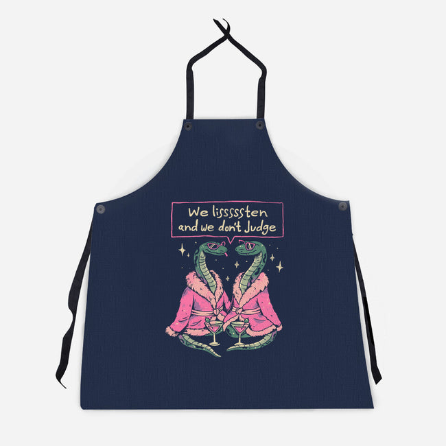 We Listen And We Don't Judge-Unisex-Kitchen-Apron-eduely