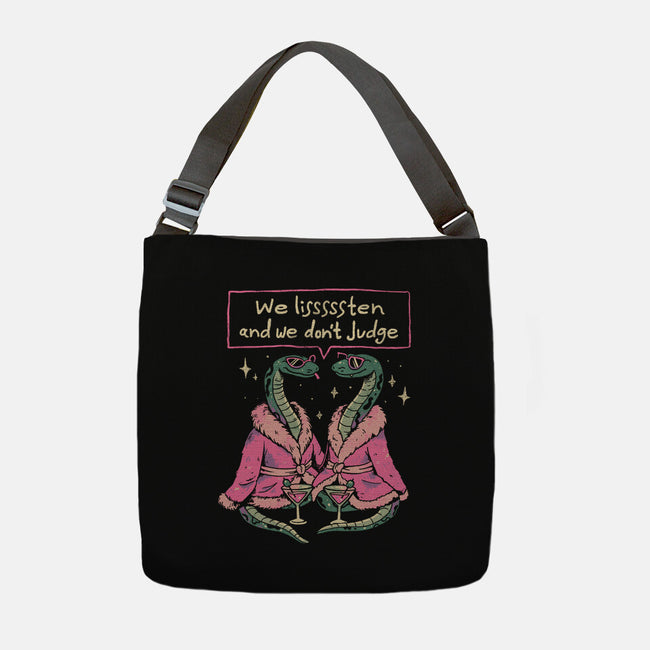 We Listen And We Don't Judge-None-Adjustable Tote-Bag-eduely