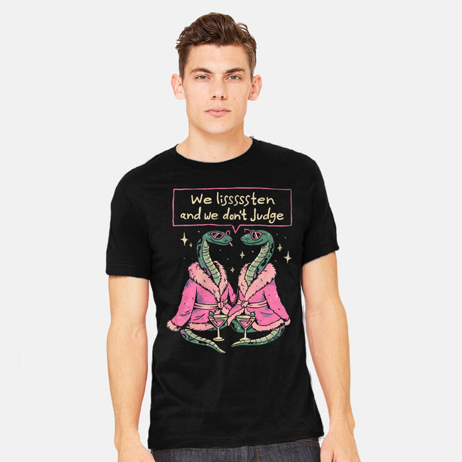 We Listen And We Don't Judge-Mens-Heavyweight-Tee-eduely