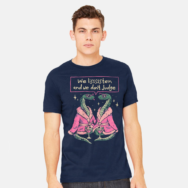 We Listen And We Don't Judge-Mens-Heavyweight-Tee-eduely