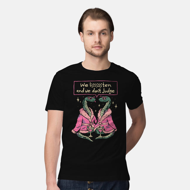 We Listen And We Don't Judge-Mens-Premium-Tee-eduely