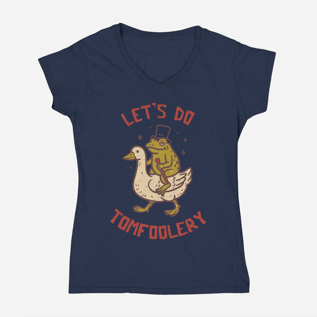 Lets Do Tomfoolery-Womens-V-Neck-Tee-koalastudio