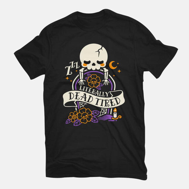 Literally Dead Tired-Womens-Fitted-Tee-NemiMakeit
