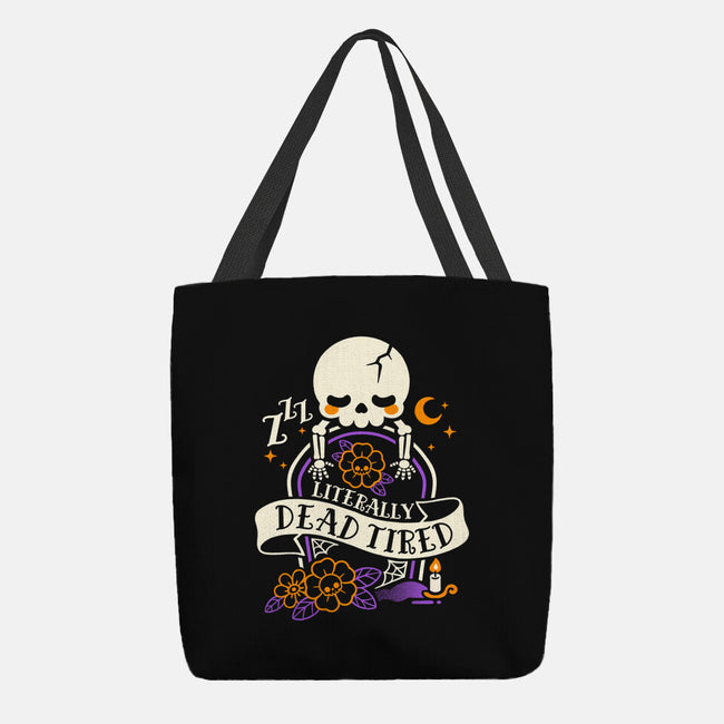 Literally Dead Tired-None-Basic Tote-Bag-NemiMakeit