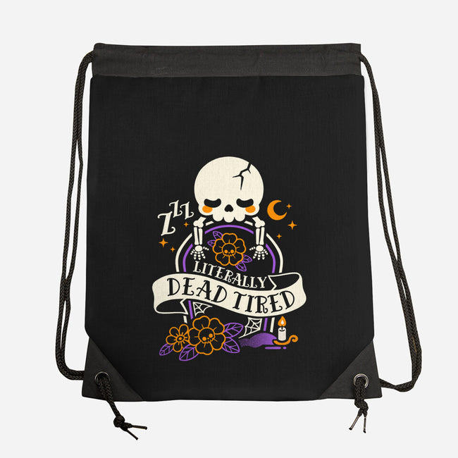 Literally Dead Tired-None-Drawstring-Bag-NemiMakeit