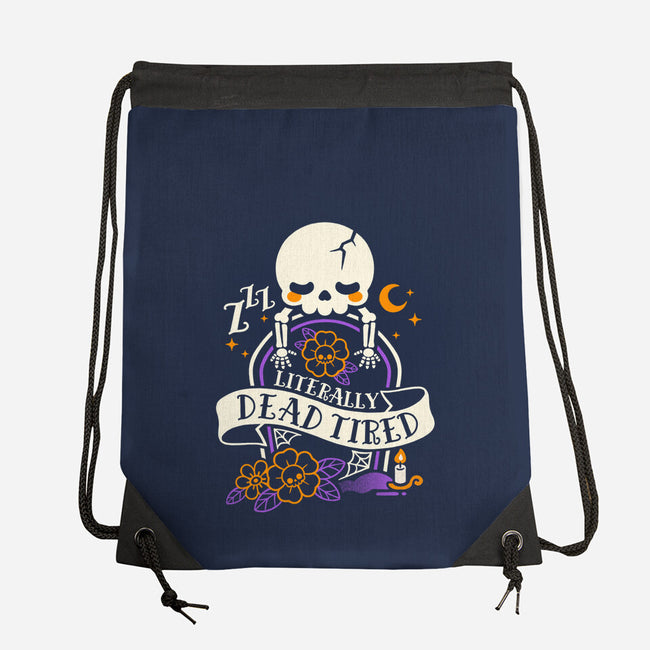 Literally Dead Tired-None-Drawstring-Bag-NemiMakeit