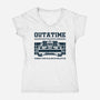 Outatime Institute-Womens-V-Neck-Tee-NMdesign