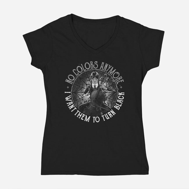 No Colors-Womens-V-Neck-Tee-teesgeex