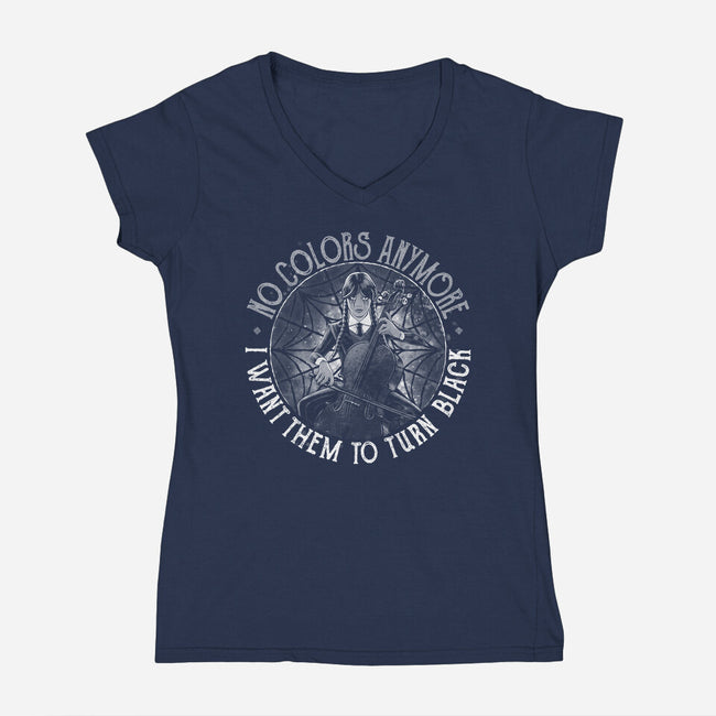 No Colors-Womens-V-Neck-Tee-teesgeex