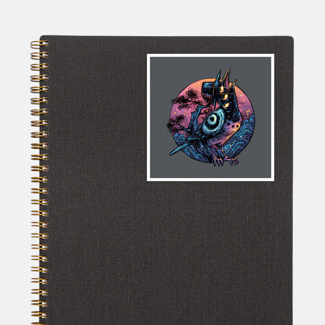 Crow From The Underworld-None-Glossy-Sticker-glitchygorilla