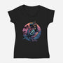Crow From The Underworld-Womens-V-Neck-Tee-glitchygorilla