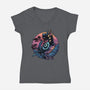Crow From The Underworld-Womens-V-Neck-Tee-glitchygorilla