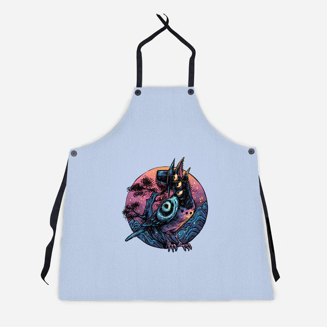 Crow From The Underworld-Unisex-Kitchen-Apron-glitchygorilla