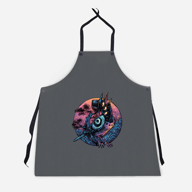 Crow From The Underworld-Unisex-Kitchen-Apron-glitchygorilla
